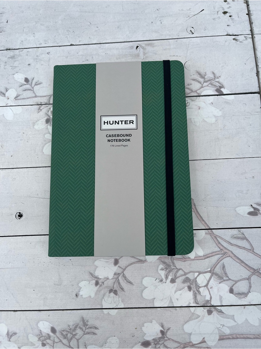 Hunter Green Notebook with Black Elastic